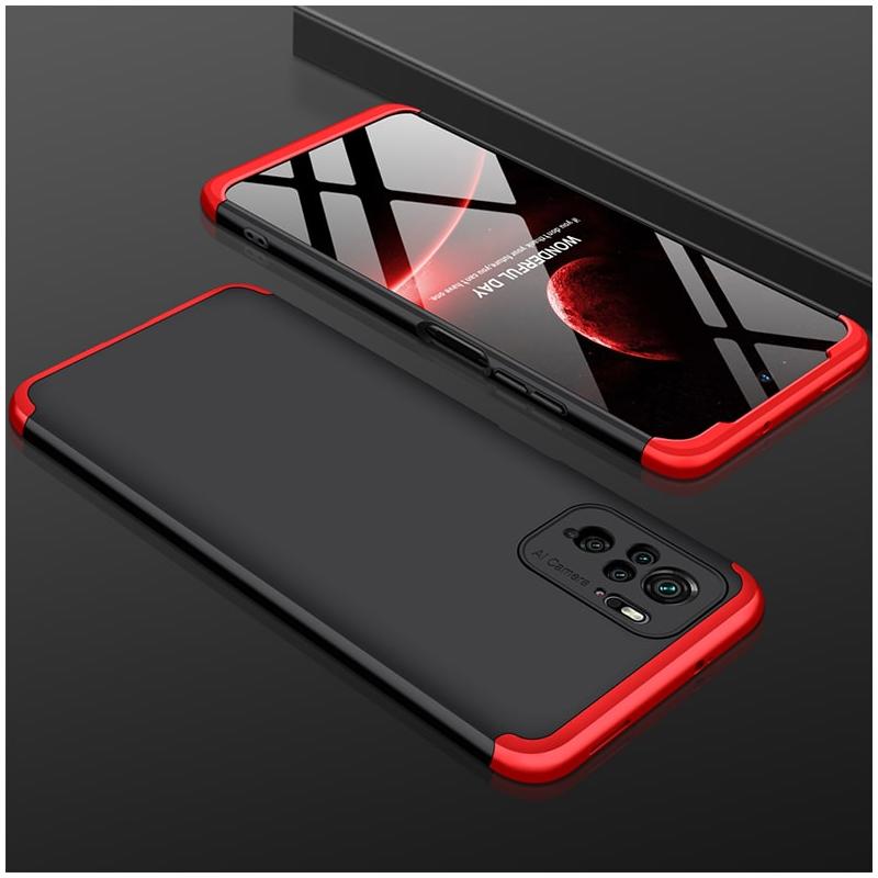 Coque Xiaomi Redmi Note 10 Noire et Rouge 360