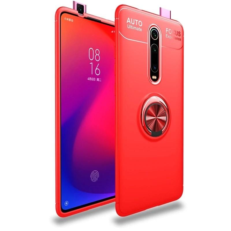 Coque Xiaomi MI 9T Anneau support rouge