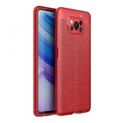 Coque Xiaomi Pocophone Poco X3 Pro TPU Cuir Texture rouge