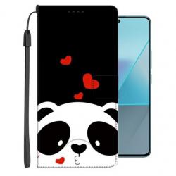 Étui cuir Xiaomi Redmi Note 13 4G ou 5G portefeuille Panda