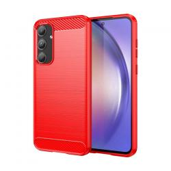 Coque Samsung Galaxy A55 5G Carbone 3D rouge
