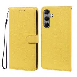 Étui cuir Samsung Galaxy A55 5G portefeuille jaune