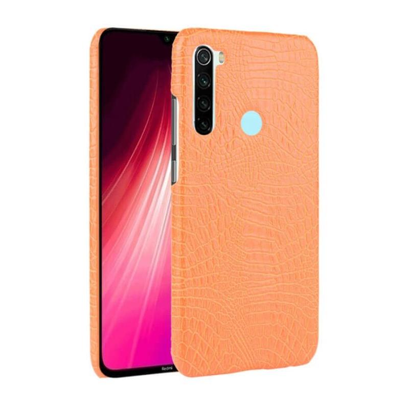 Coque Cuir Crocodile Xiaomi Redmi Note 8 orange