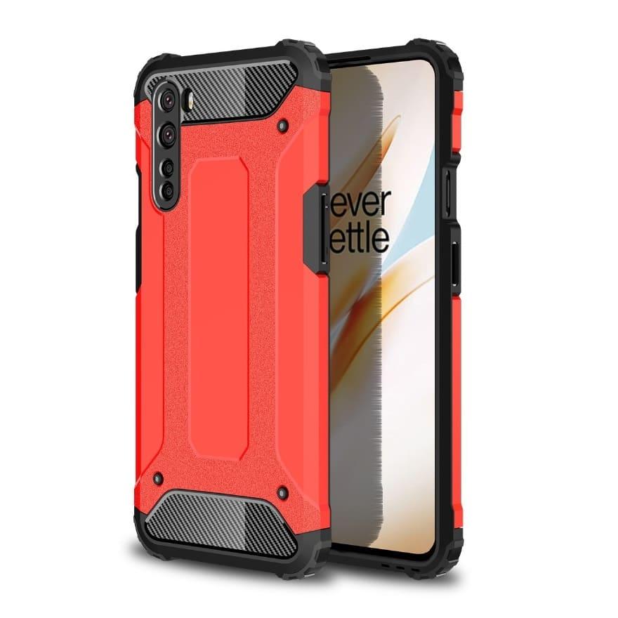 Coque Oneplus NORD double couche Hybride rouge