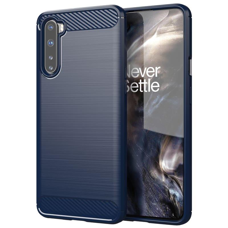 Coque Oneplus Nord TPU Carbone 3D bleue