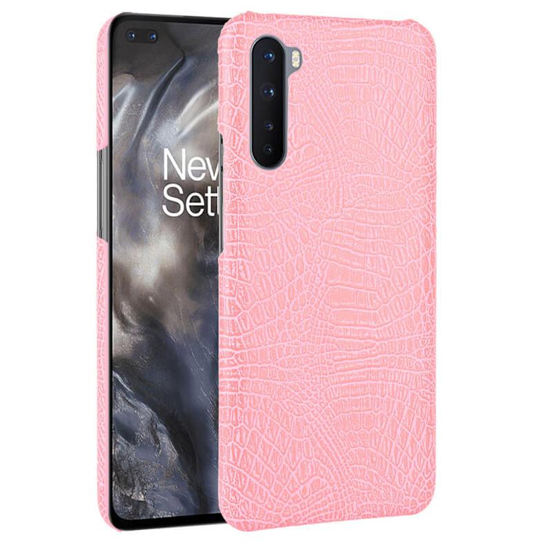 Coque Cuir Crocodile Oneplus Nord rose